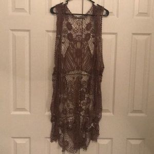 Brown Crochet Cardigan